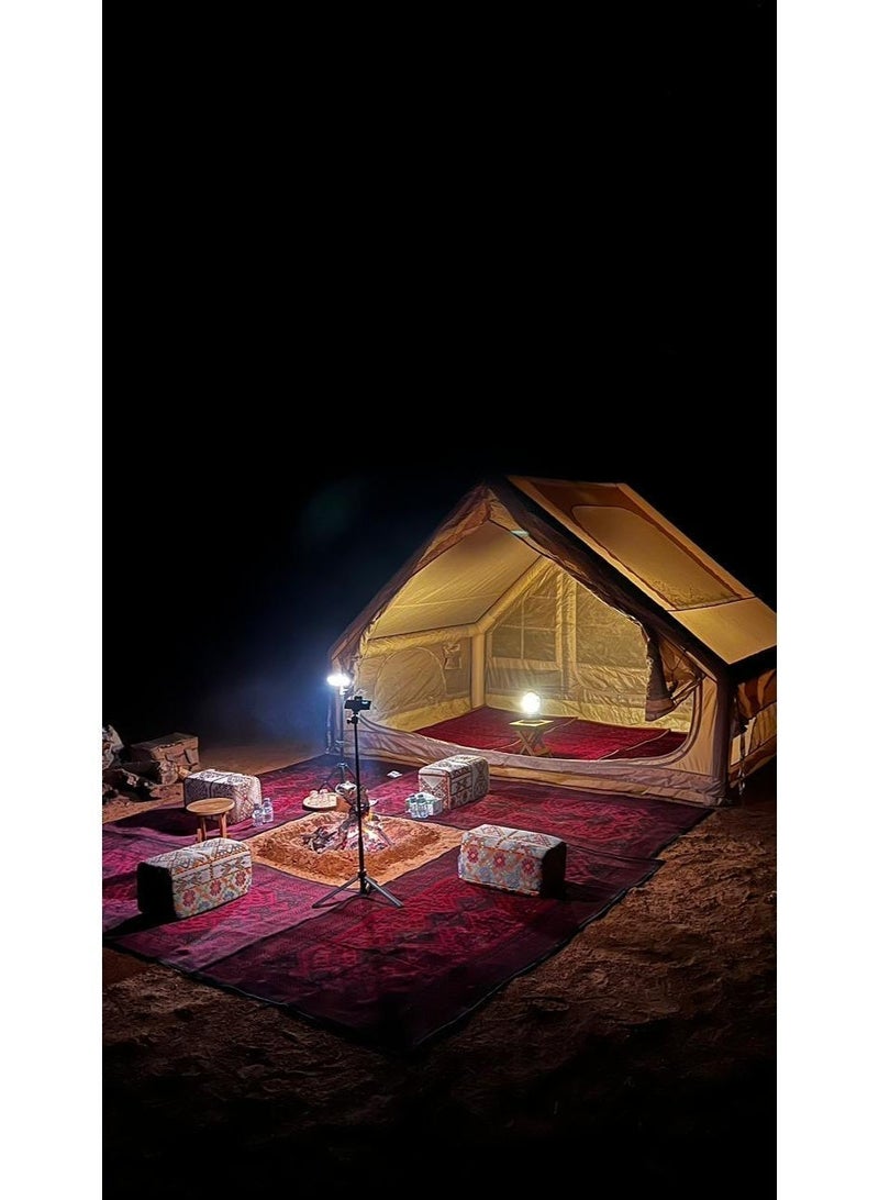 سجادتي باكج 3 مدّات البر خان محمدي، بتصميم تراثي فاخر يضيف لمسة أصيلة ومميزة لأجواء الجلسات الخارجية.خيار مثالي للبر والرحلات والمخيمات باللون الأحمر مقاس المدة 150x80 سم - Image 4